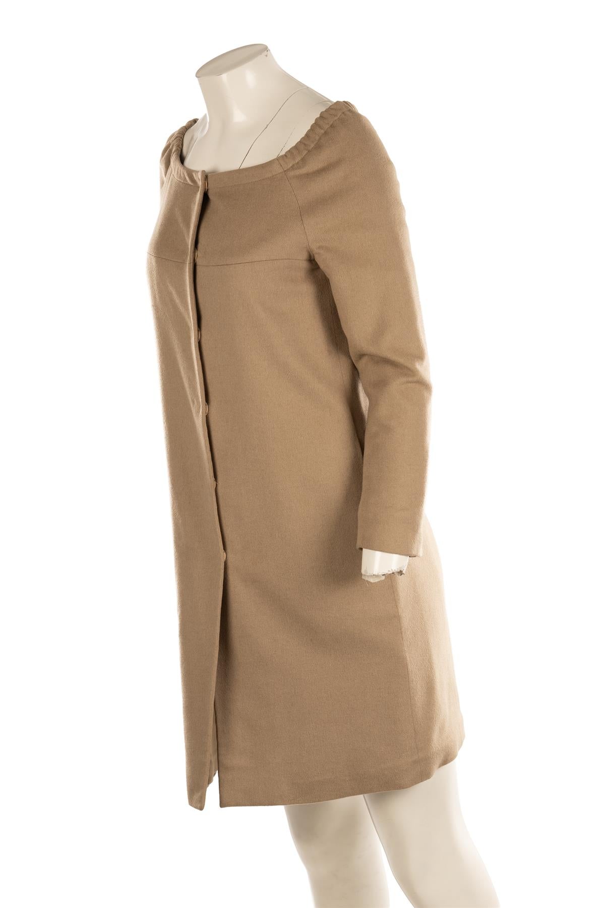 PRADA BEIGE CAMEL COAT IT 38 UK 6