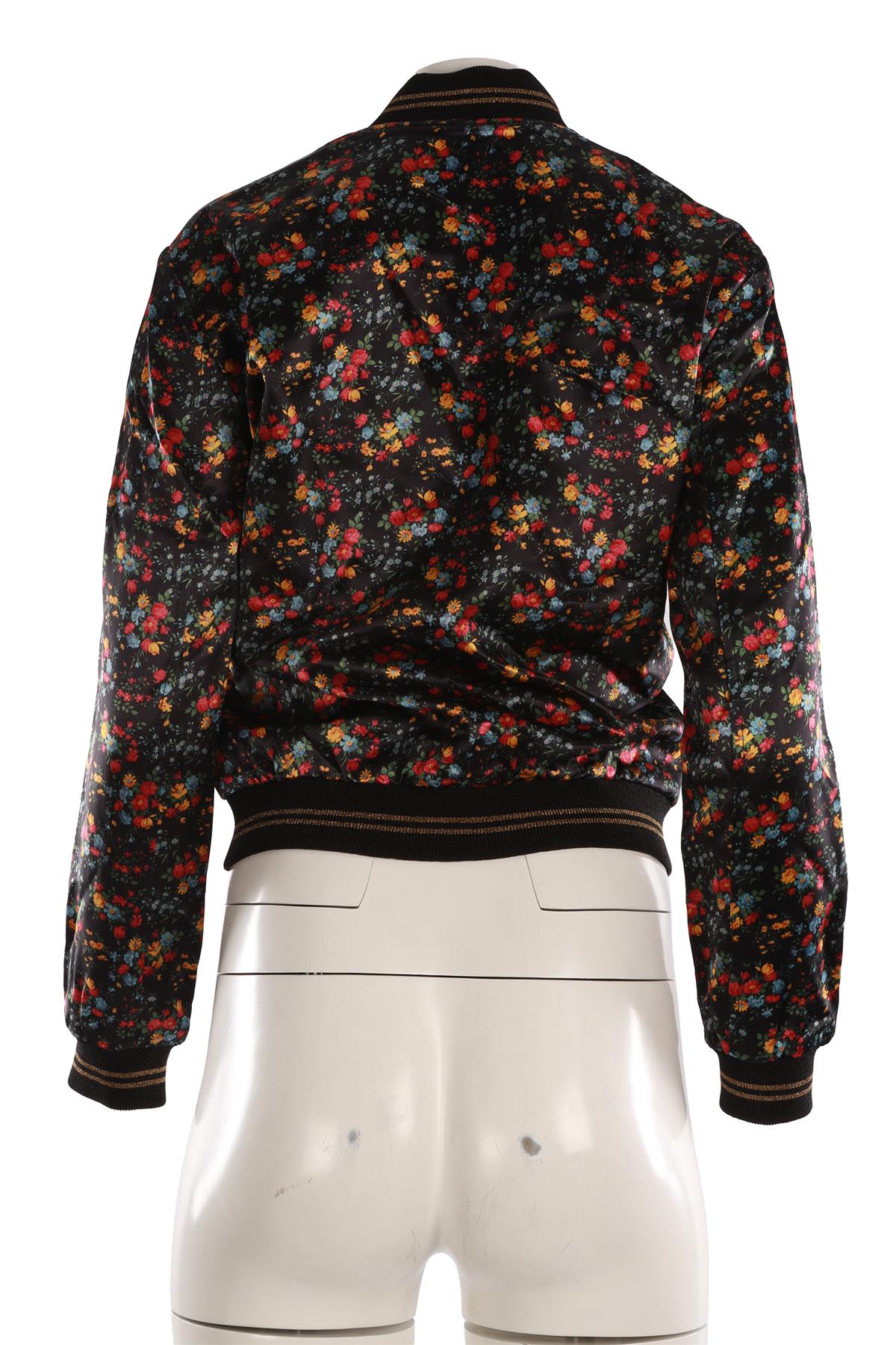 SAINT LAURENT MULTI SILK BOMBER JACKET FR 34 UK 6