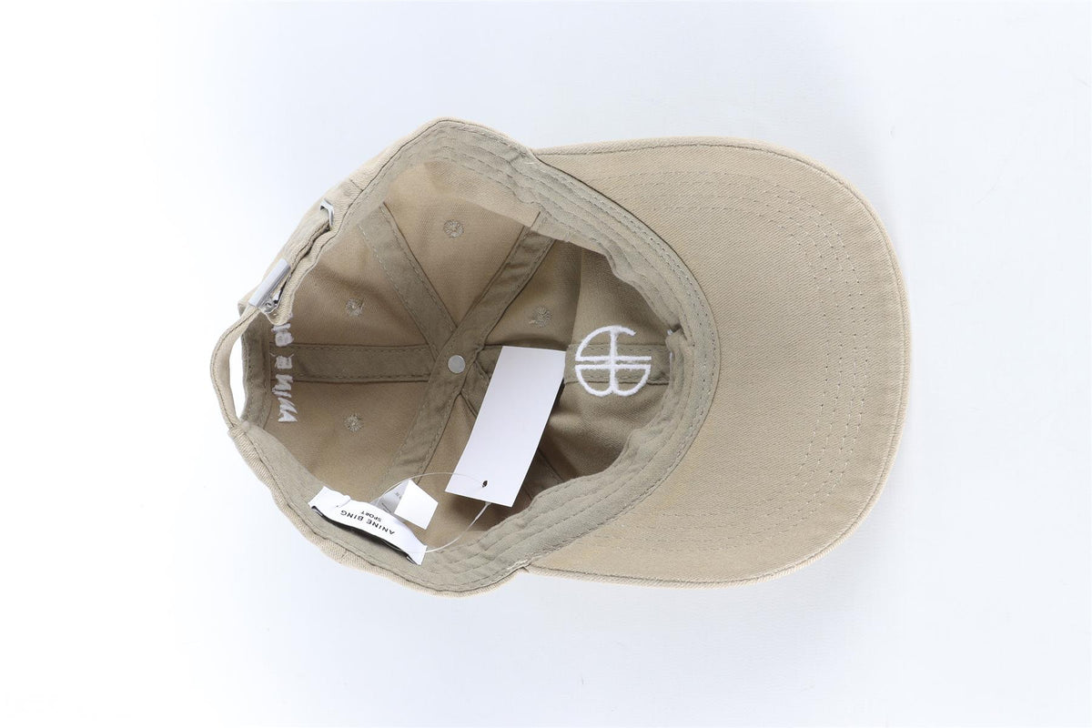 ANINE BING KHAKI COTTON BASEBALL CAP ONE SIZE