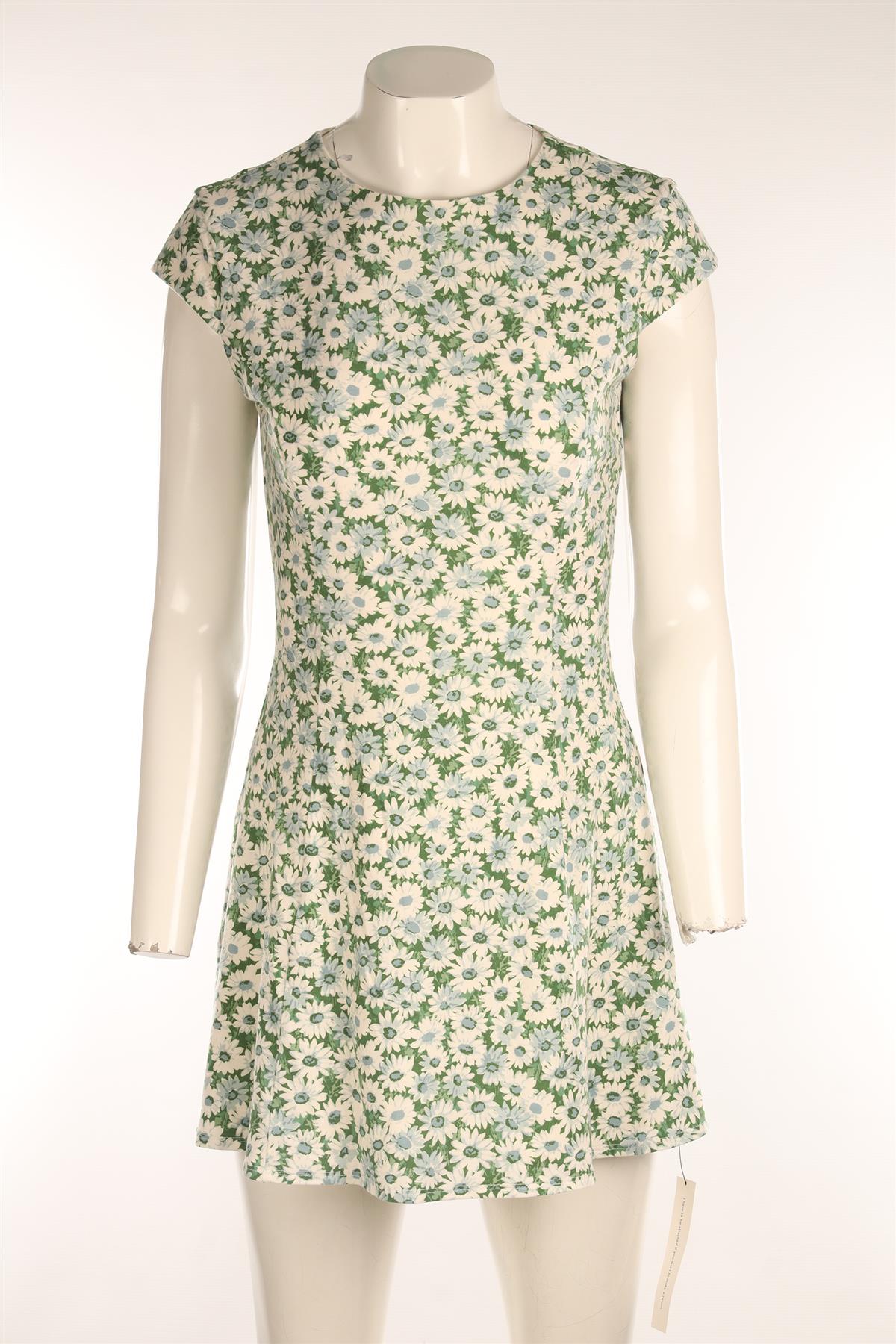 REFORMATION GREEN JERSEY MINI DRESS SMALL