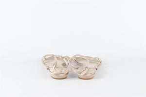 GIORGIO ARMANI SILVER CRYSTAL AND SATIN SANDALS EU 37 UK 4 US 7