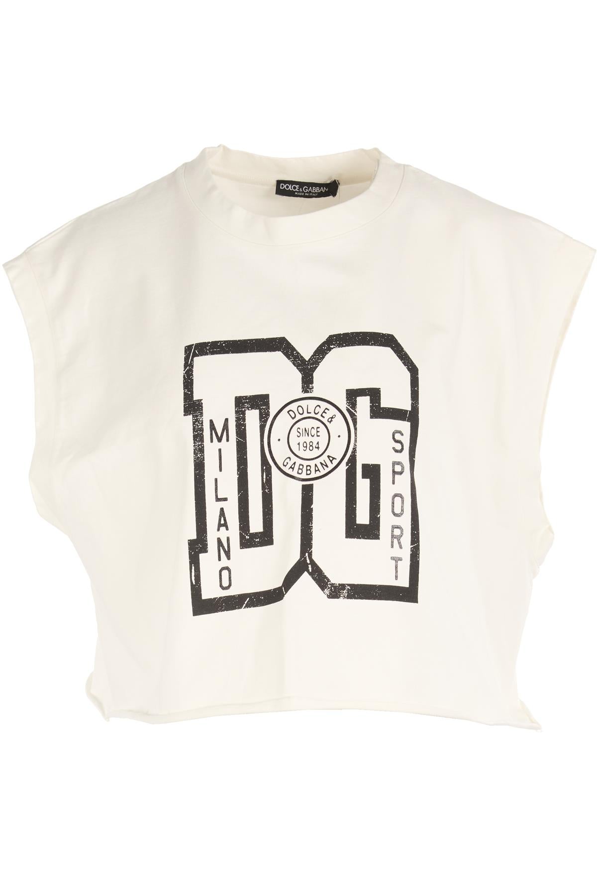 DOLCE & GABBANA WHITE COTTON T-SHIRT IT 40 UK 8