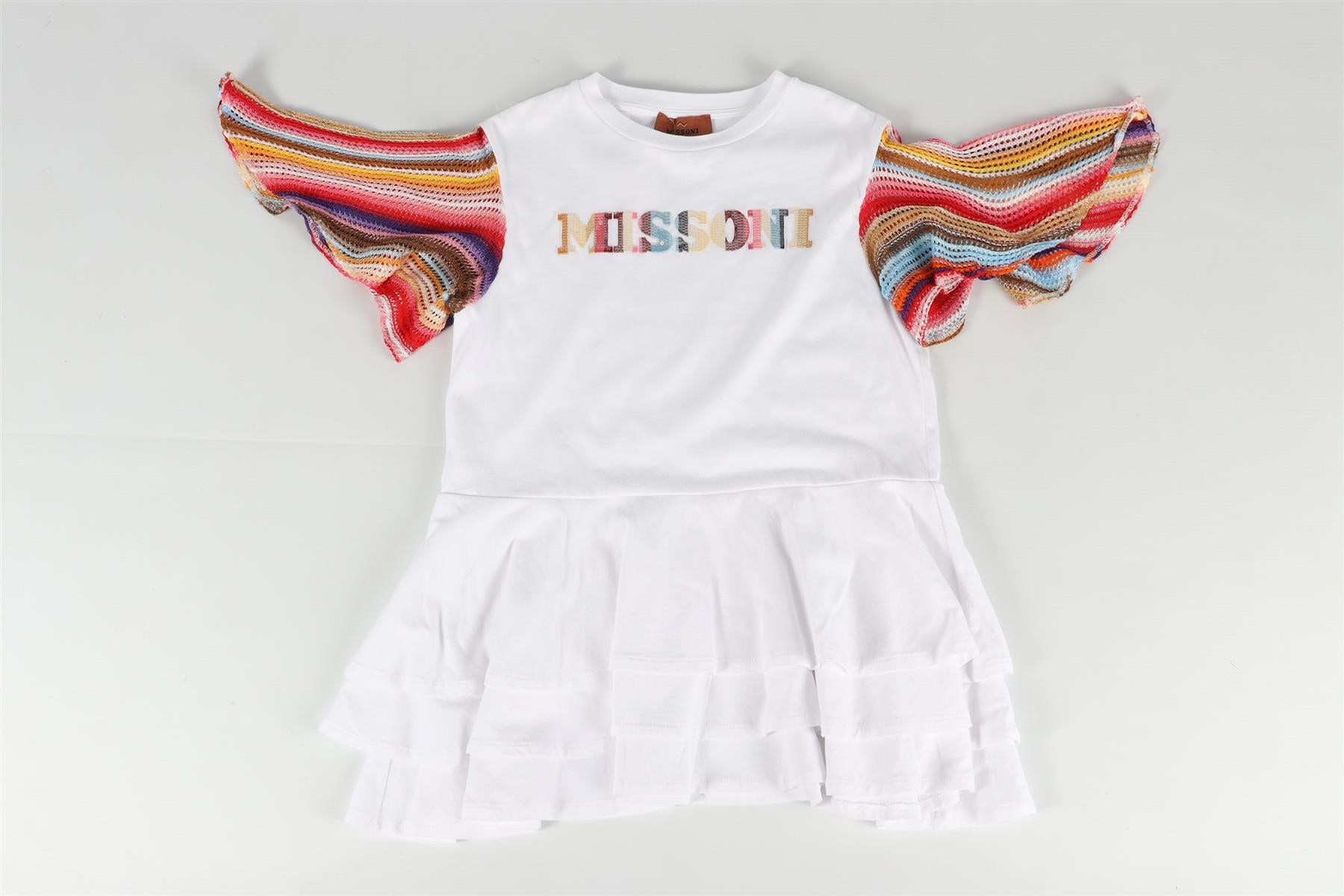 MISSONI WHITE KIDS GIRLS COTTON DRESS 4 YEARS