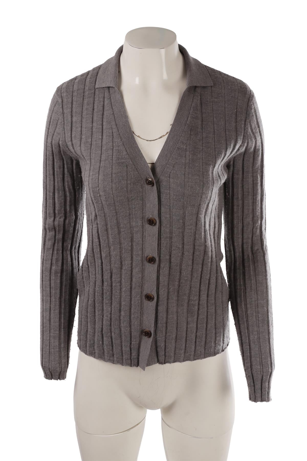 GREY CASHMERE CARDIGAN