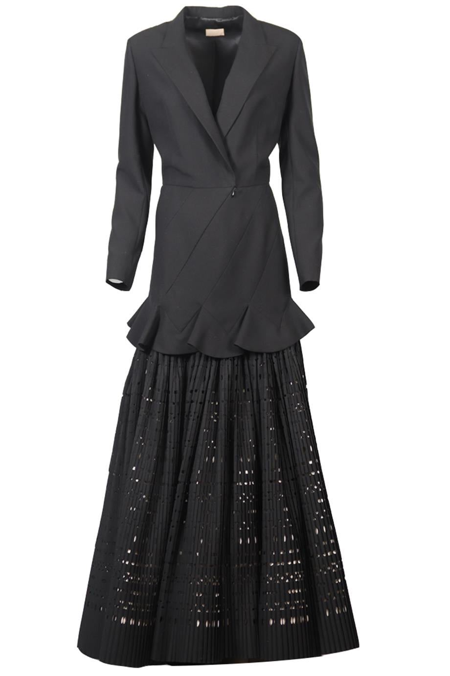 AZZEDINE ALAÏA HAUTE COUTURE WOOL BLEND GOWN LARGE