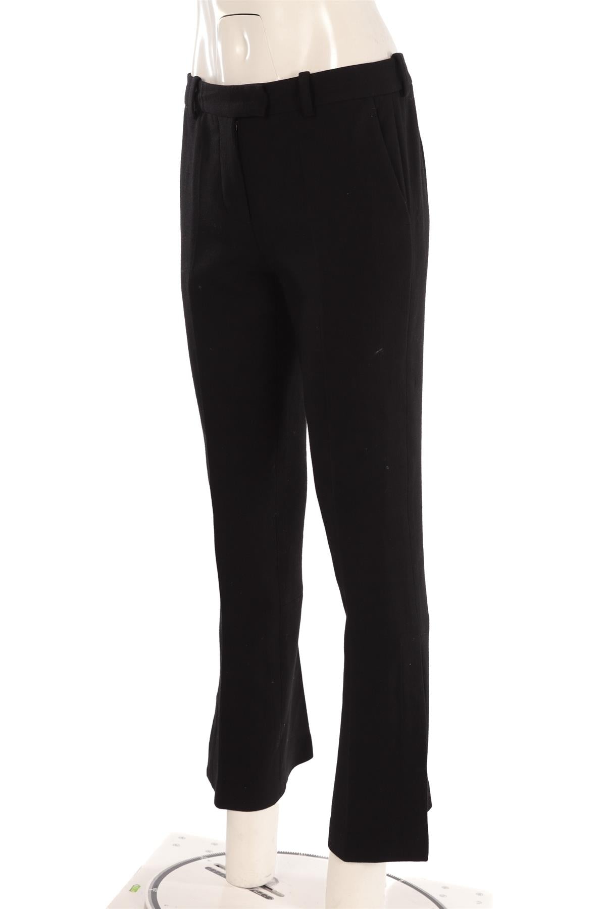 3.1. PHILLIP LIM BLACK WOOL STRAIGHT LEG PANTS US 4 UK 8