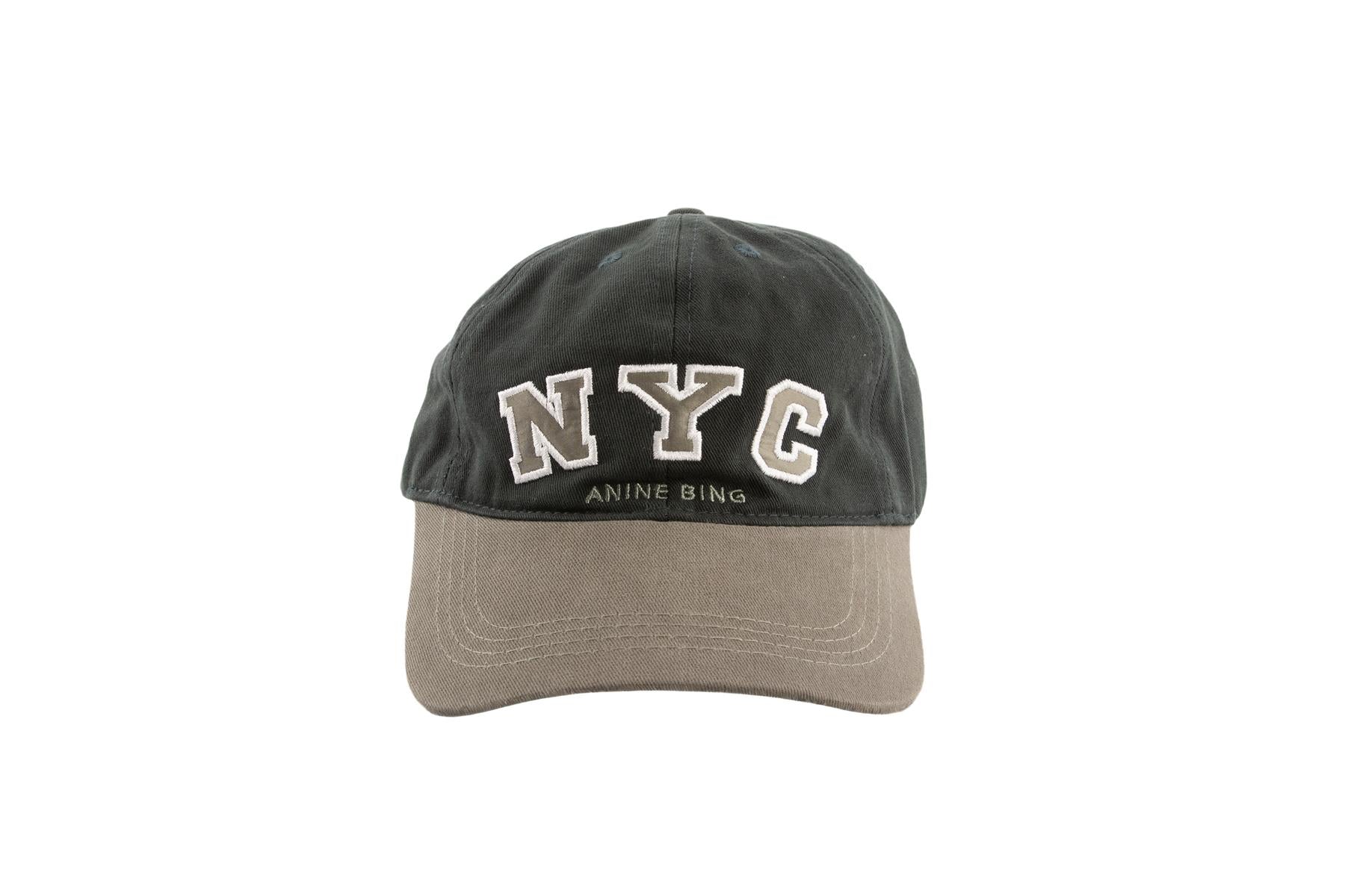 ANINE BING GREEN COTTON BASEBALL CAP ONE SIZE