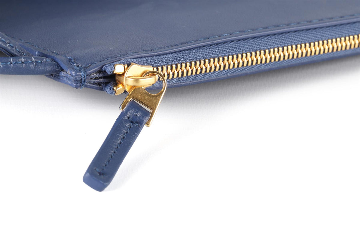 BOTTEGA VENETA NAVY ARCO INTRECCIATO LEATHER TOTE BAG