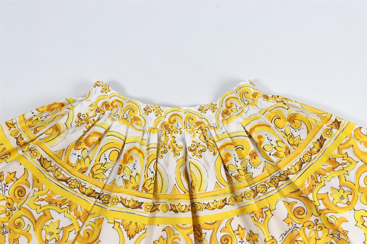 DOLCE & GABANNA YELLOW KIDS GIRLS COTTON SKIRT 6 YEARS