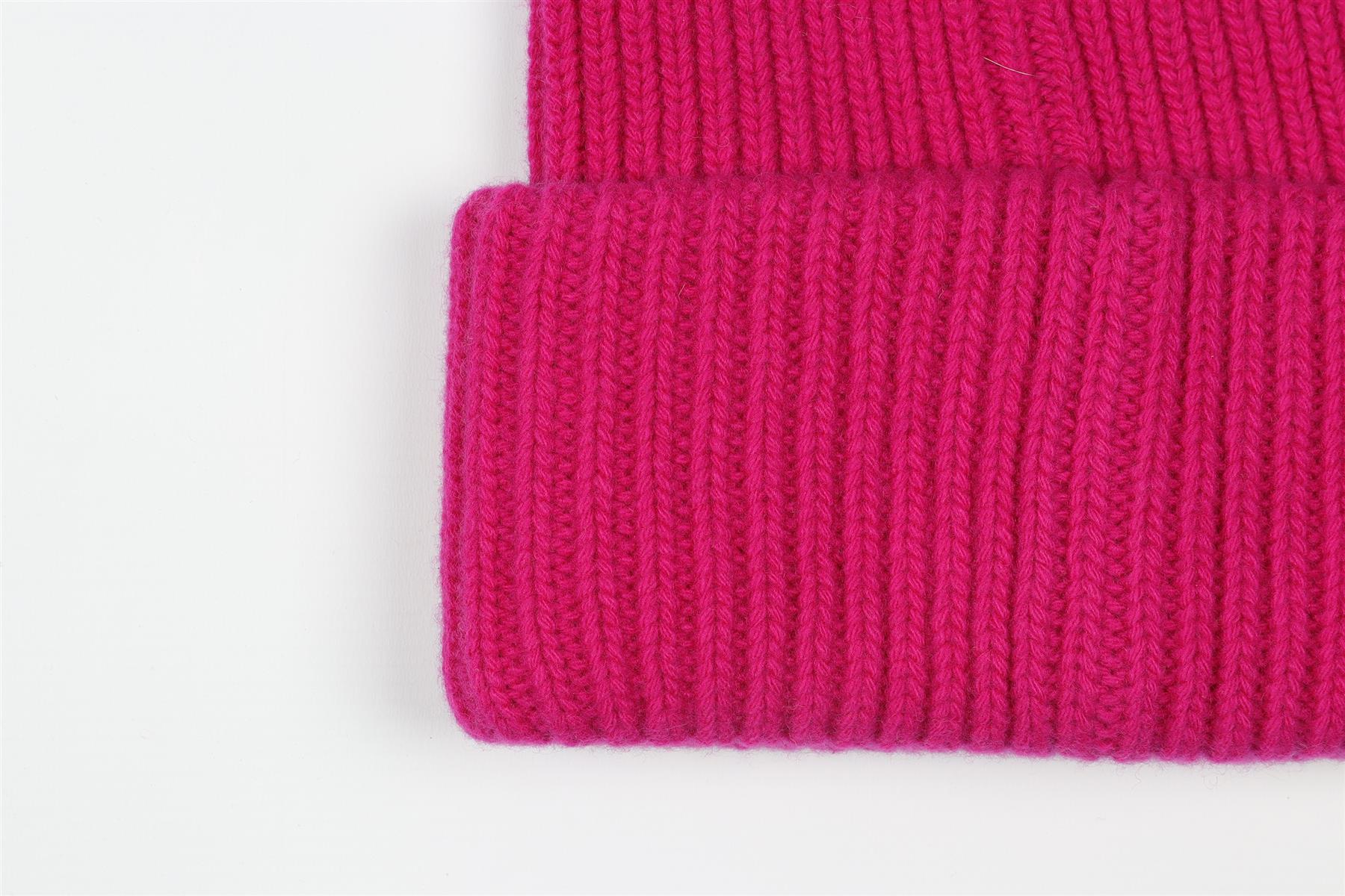 MONCLER + PALM ANGELS PINK WOOL BEANIE ONE SIZE