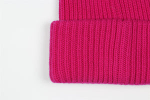 MONCLER + PALM ANGELS PINK WOOL BEANIE ONE SIZE
