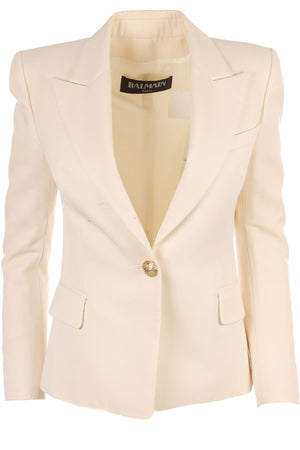 BALMAIN CREAM WOOL BLAZER FR 38 UK 10
