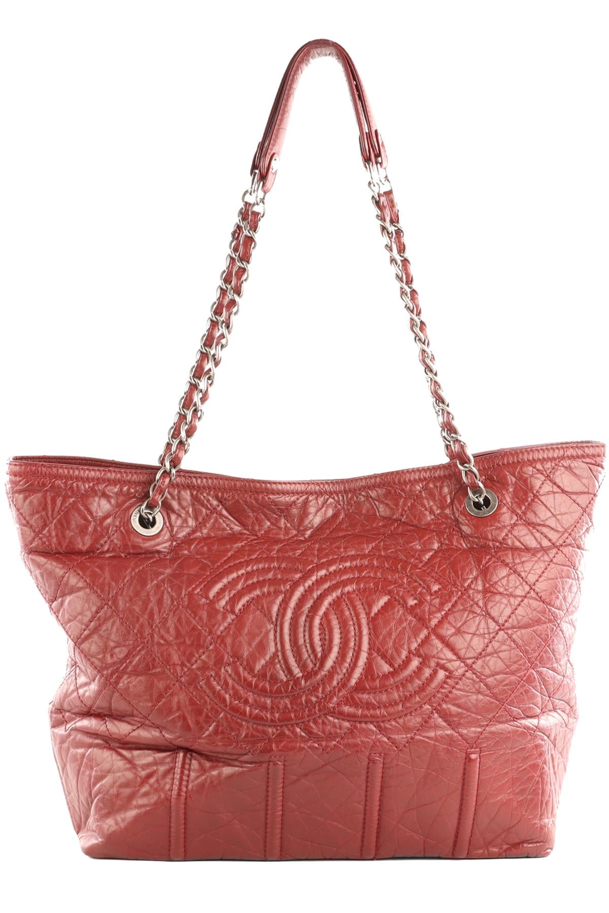 CHANEL BURGUNDY 2009-2010 MOSCOW LEATHER TOTE BAG