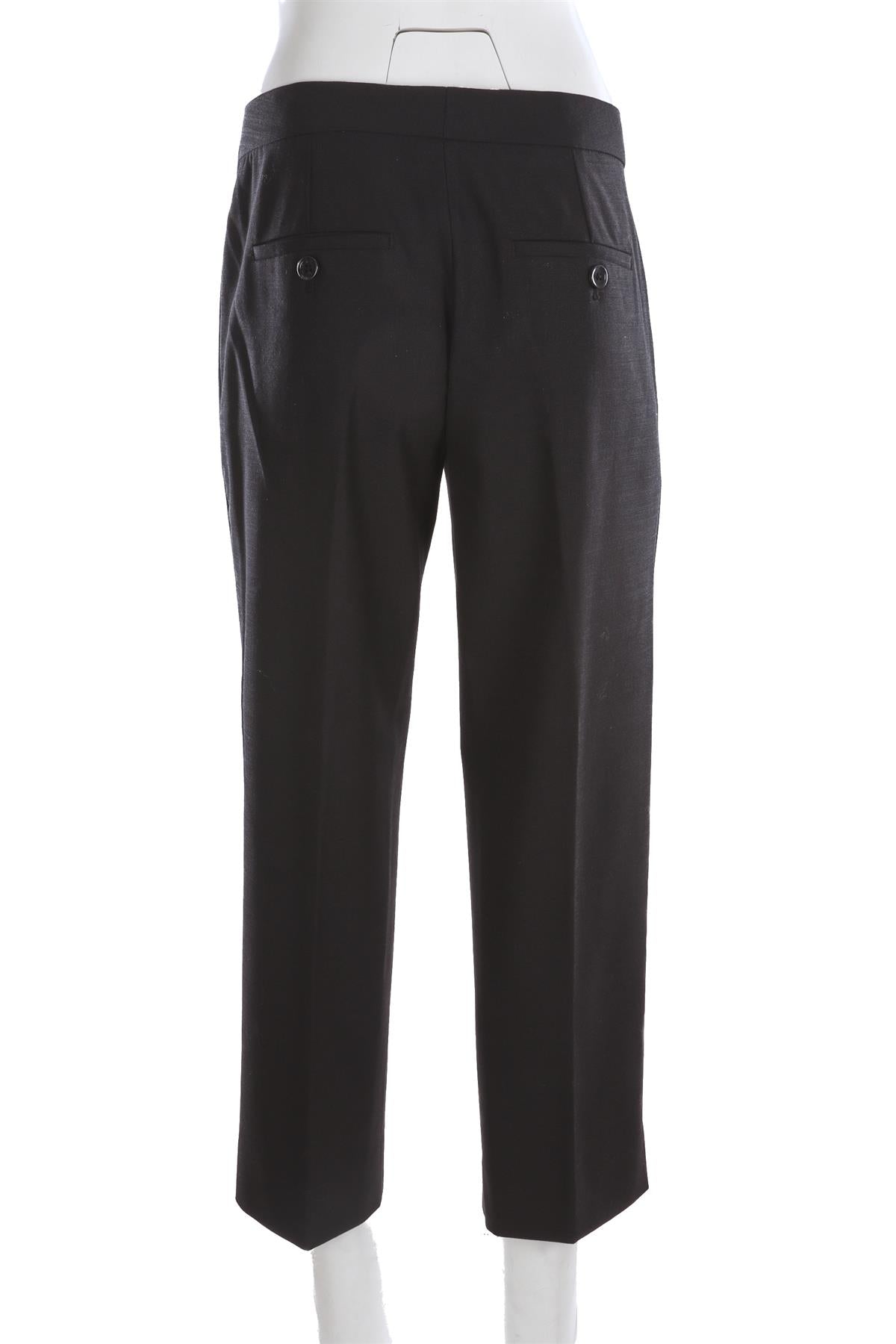 ME+EM BLACK WOOL STRAIGHT LEG PANTS UK 10