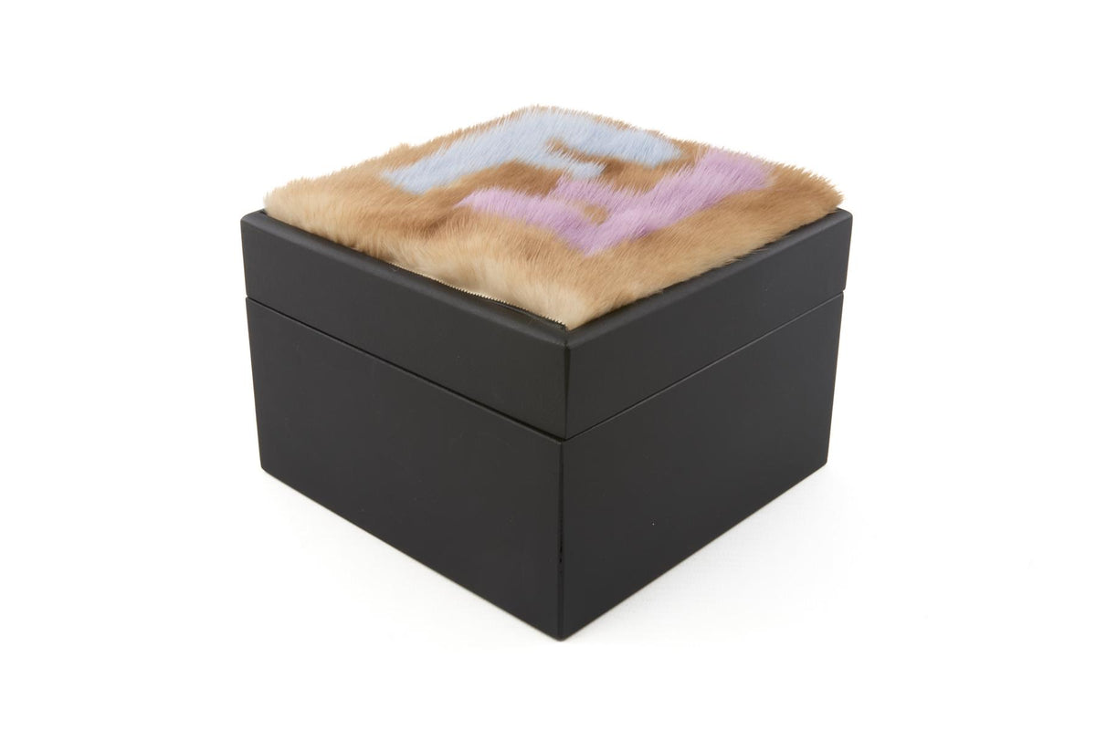 FENDI BLACK MINK FUR TRINKET BOX