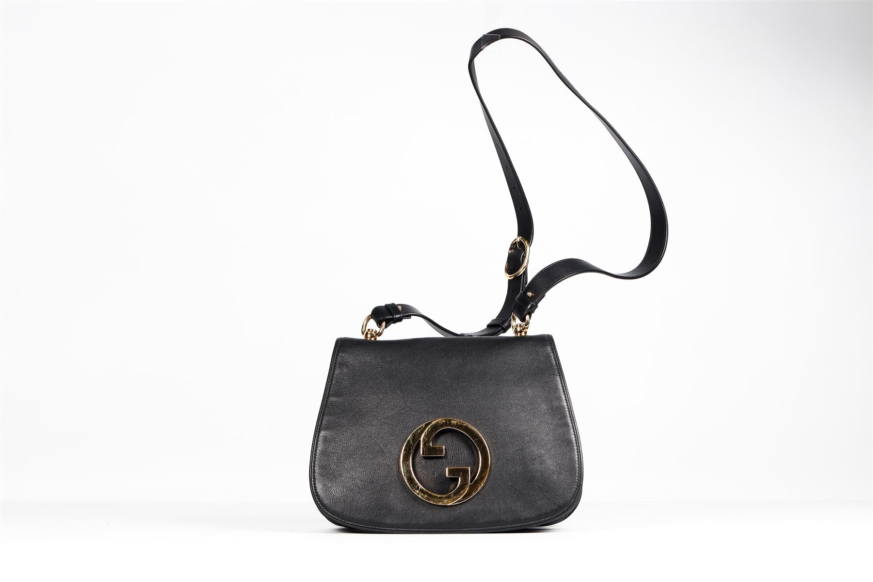 GUCCI BLACK BLONDIE MEDIUM GG LEATHER SHOULDER BAG