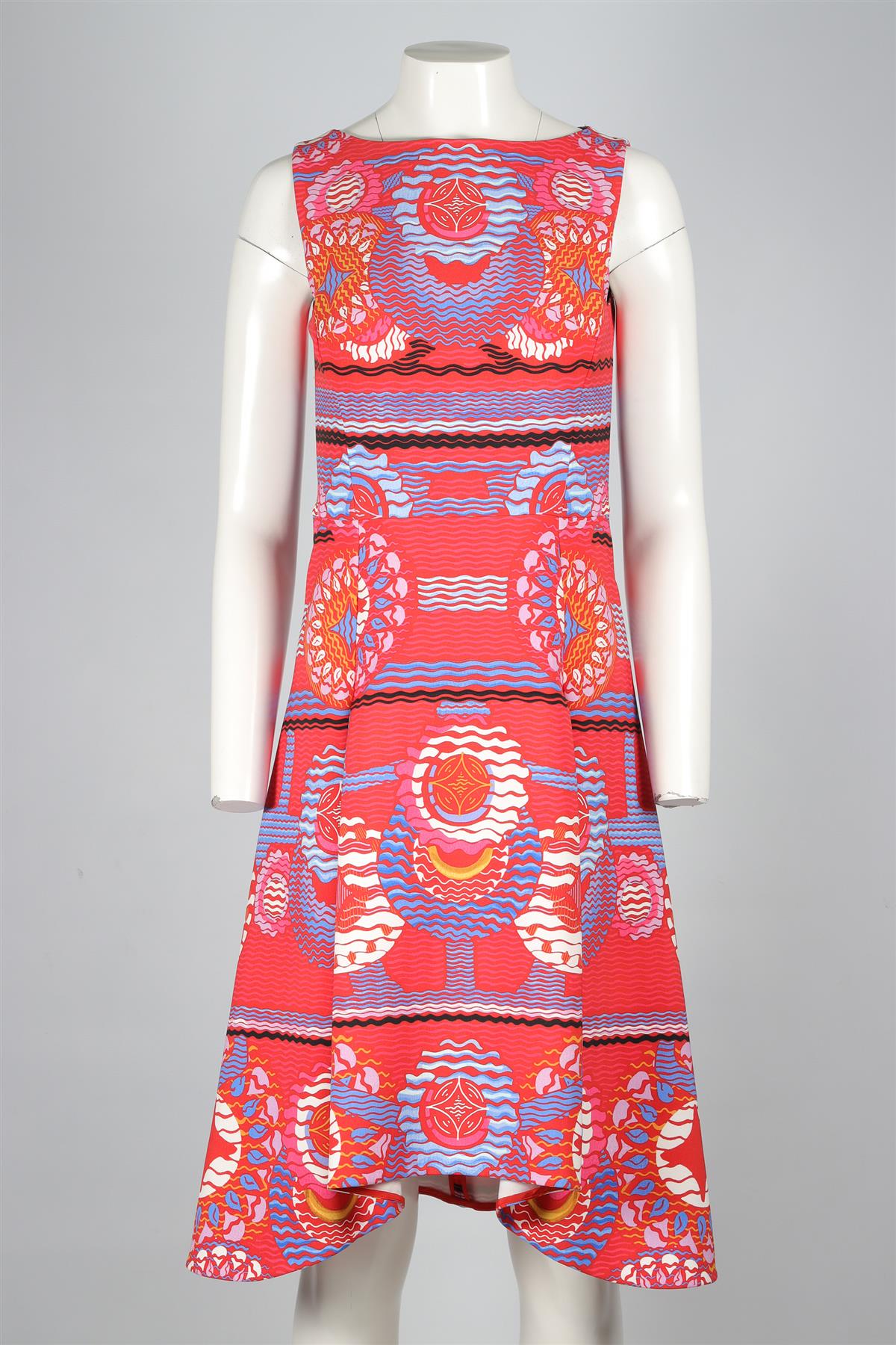 PETER PILOTTO RED CREPE MIDI DRESS UK 10
