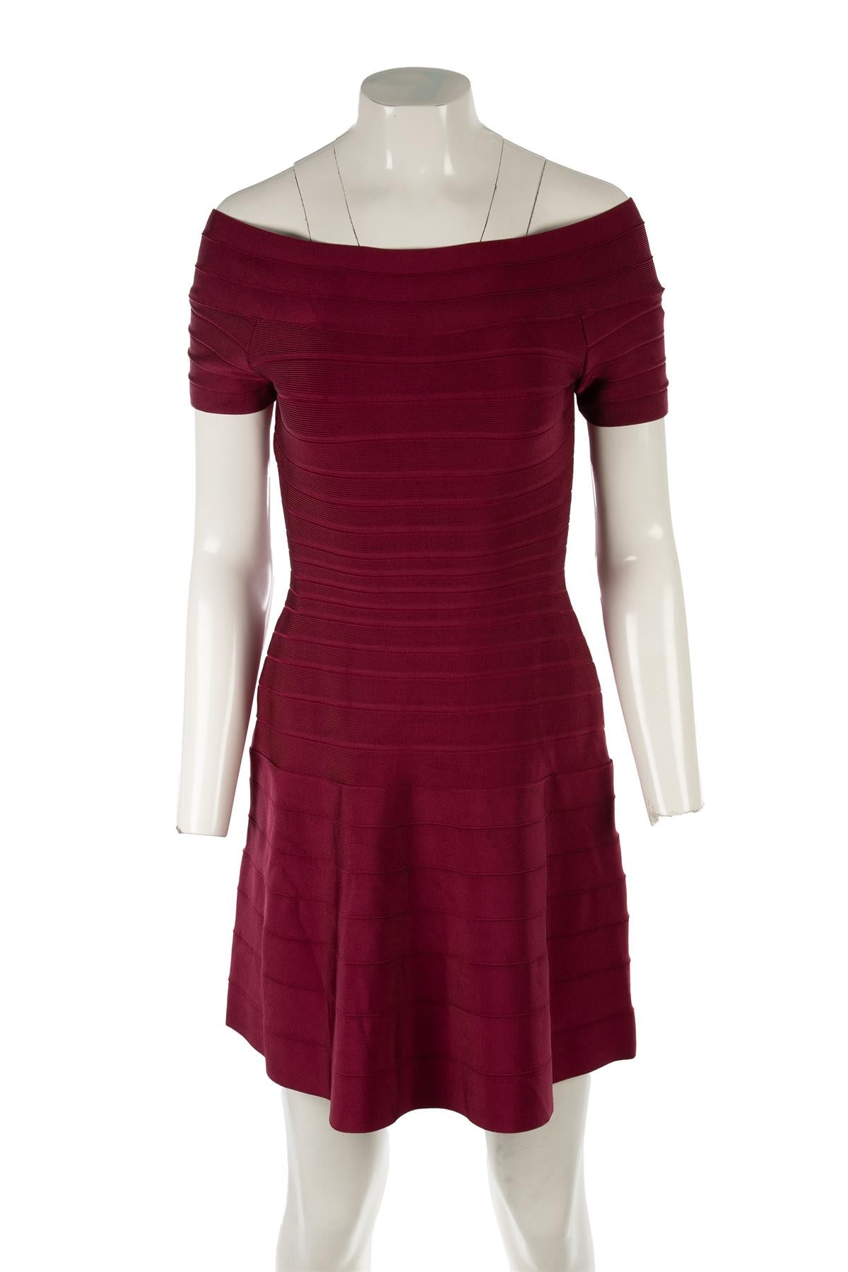 HERVE LEGER PINK BANDAGE MINI DRESS MEDIUM