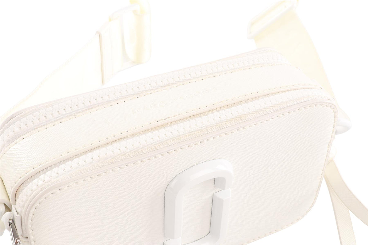 MARC JACOBS WHITE SNAPSHOT LEATHER SHOULDER BAG