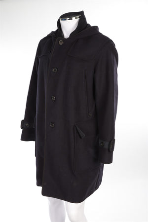 PRADA NAVY MEN'S WOOL COAT LARGE