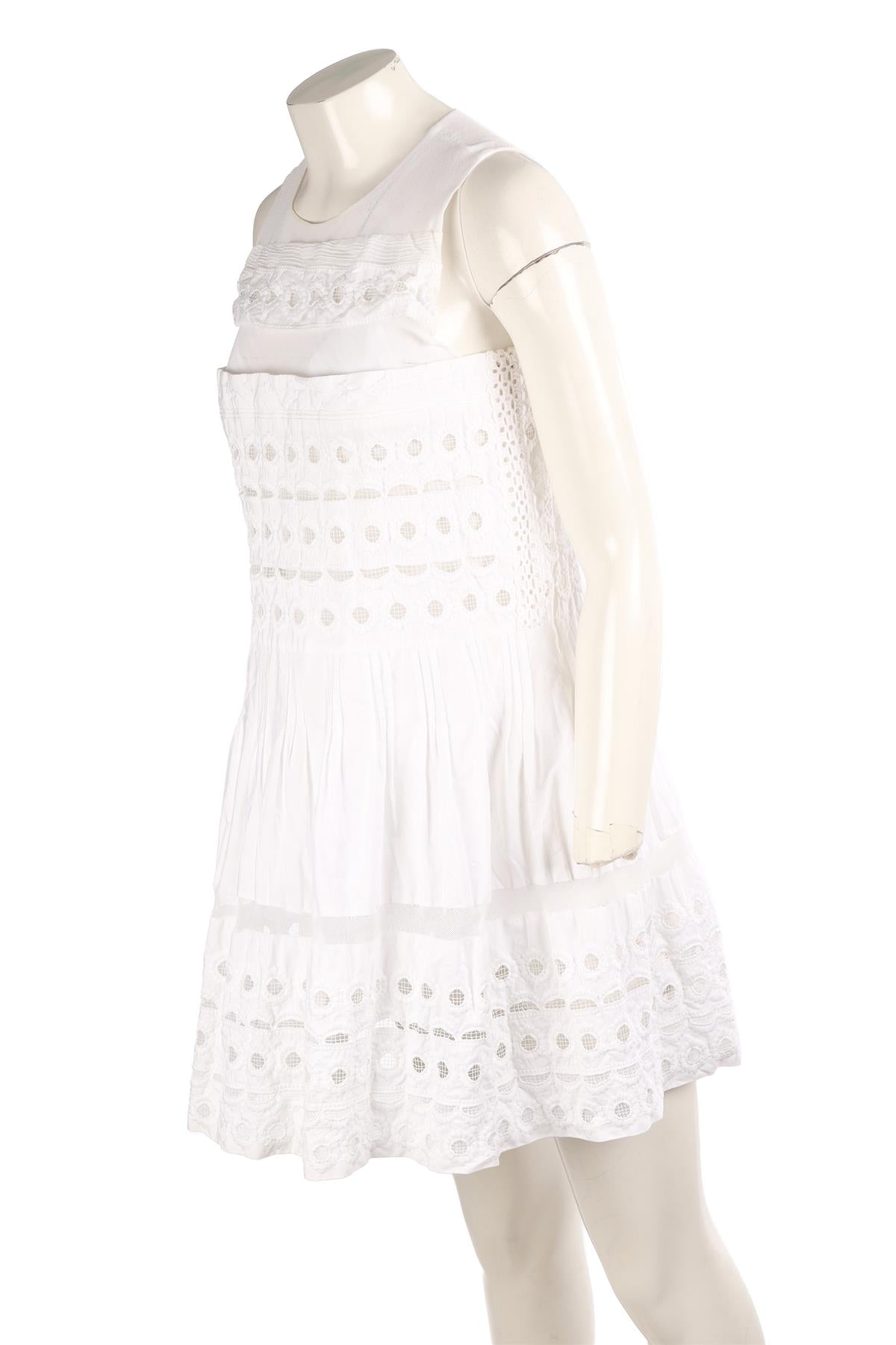 ERMANNO SCERVINO WHITE COTTON MINI DRESS IT 40 UK 8