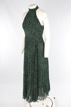 ZIMMERMANN GREEN CHIFFON MAXI DRESS UK 10