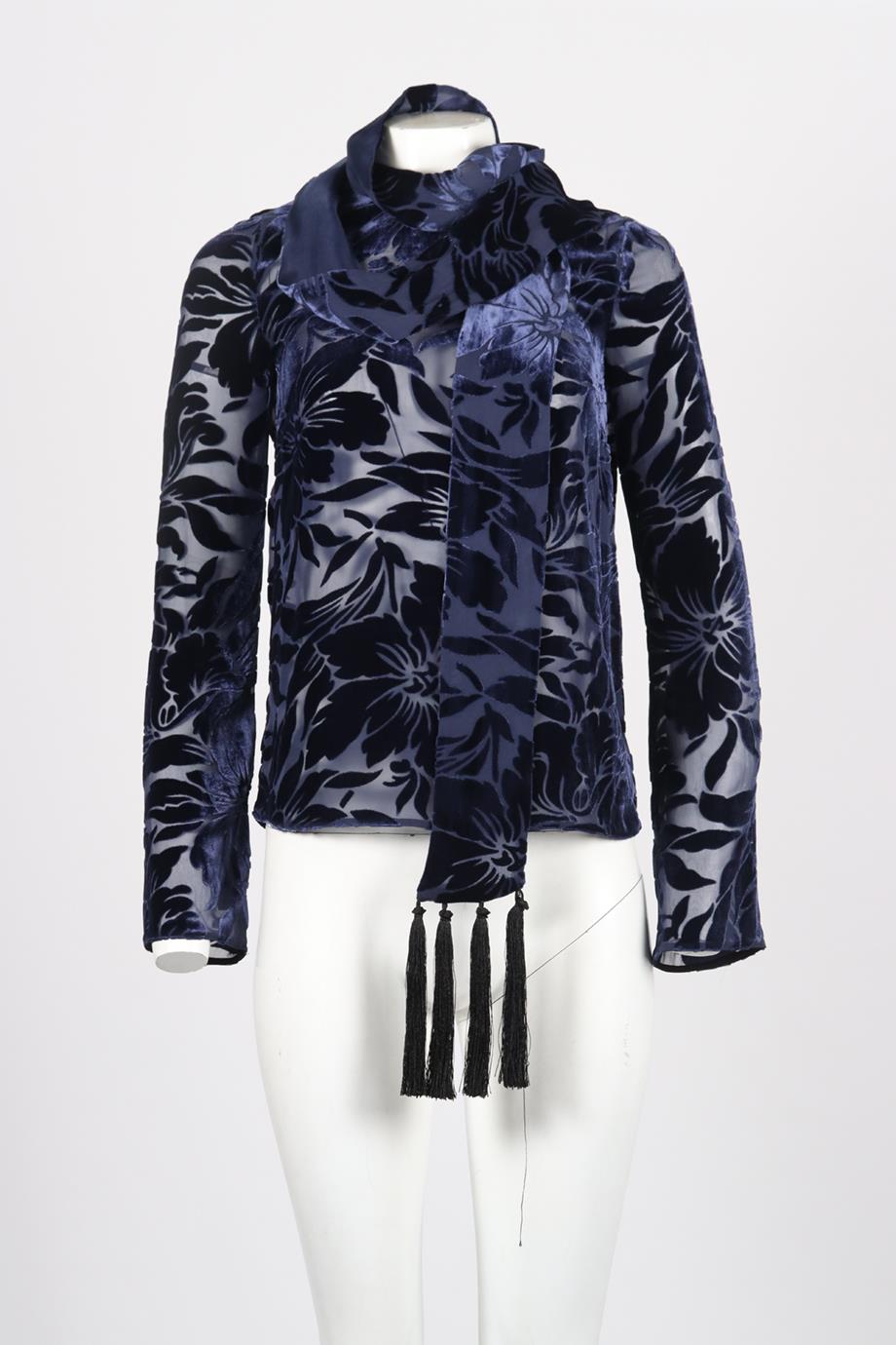 GALVAN LONDON VELVET AND SILK TOP UK 8