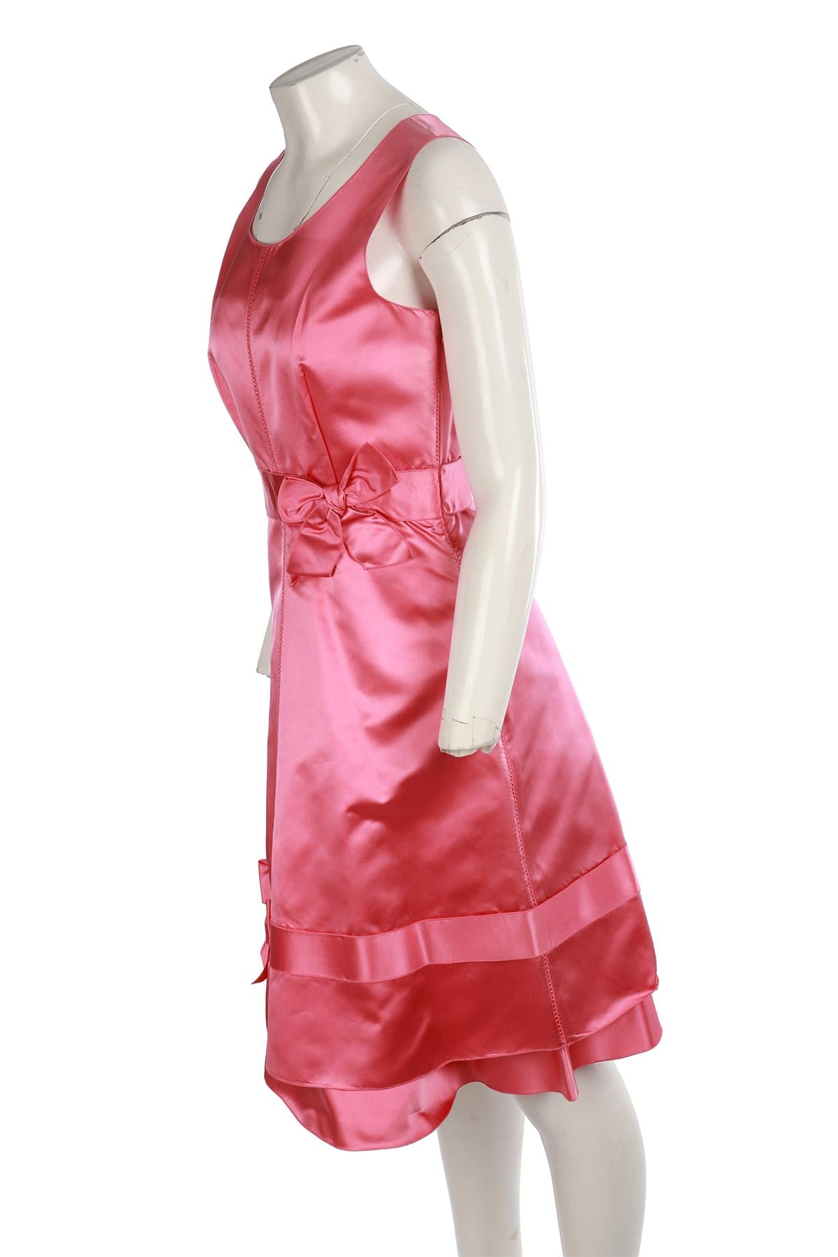 PRADA PINK SILK MINI DRESS IT 42 UK 10