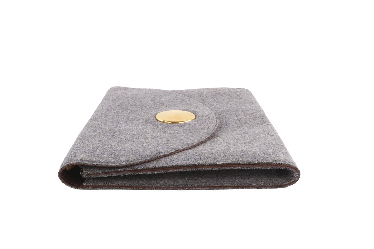 CÉLINE BLUE ORB FELT CLUTCH