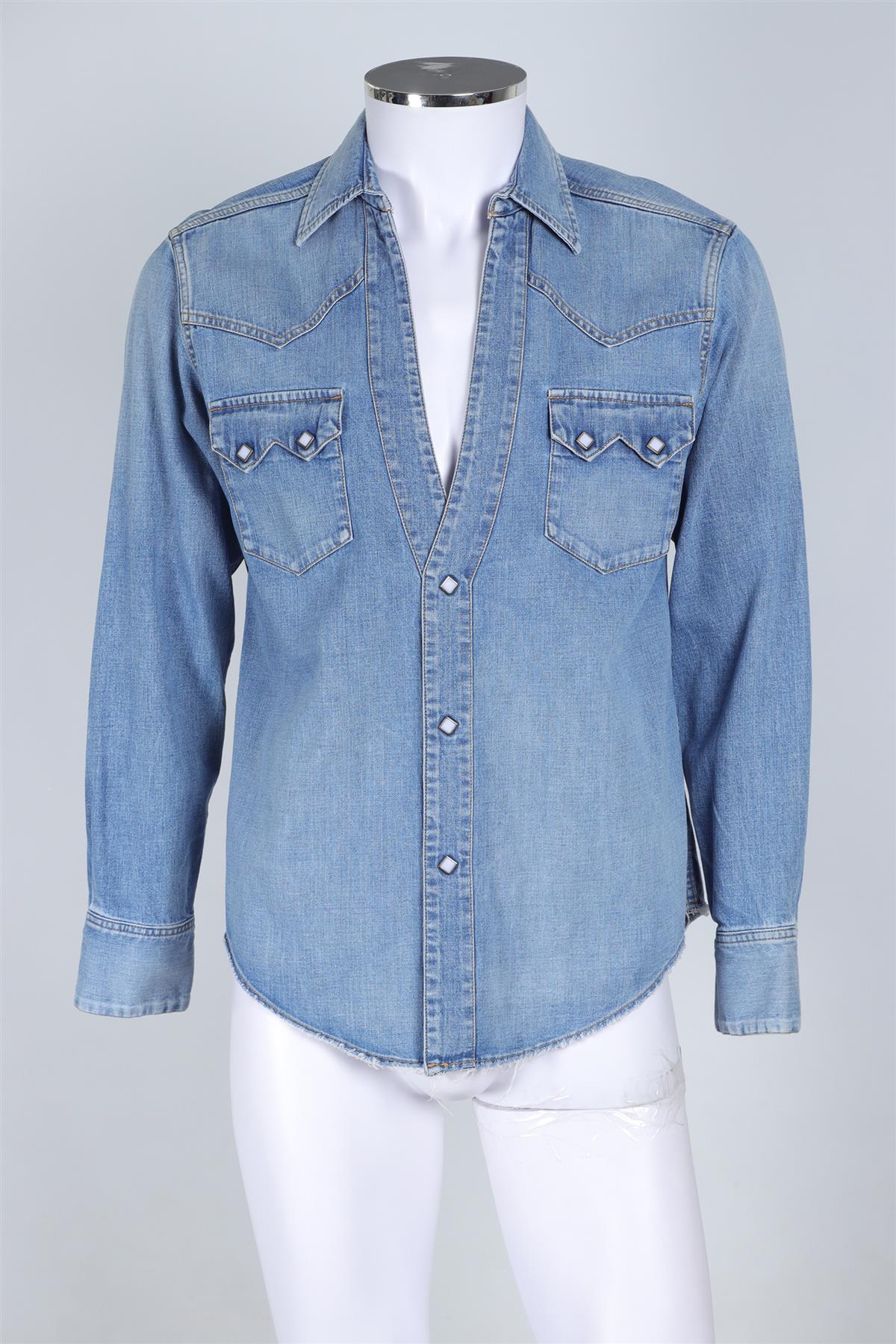 THE LETTERS BLUE MEN'S DENIM SHIRT MEDIUM
