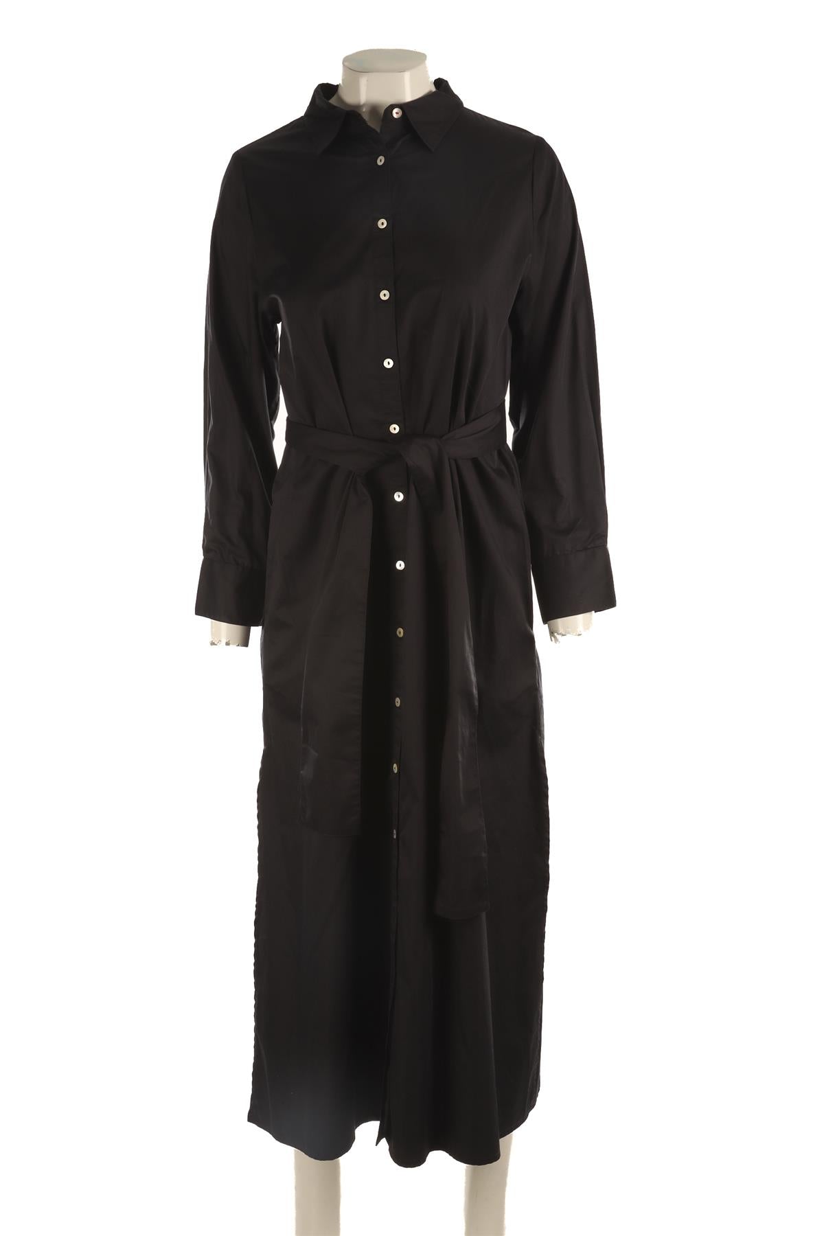 RAE FEATHER BLACK COTTON MAXI DRESS SMALL