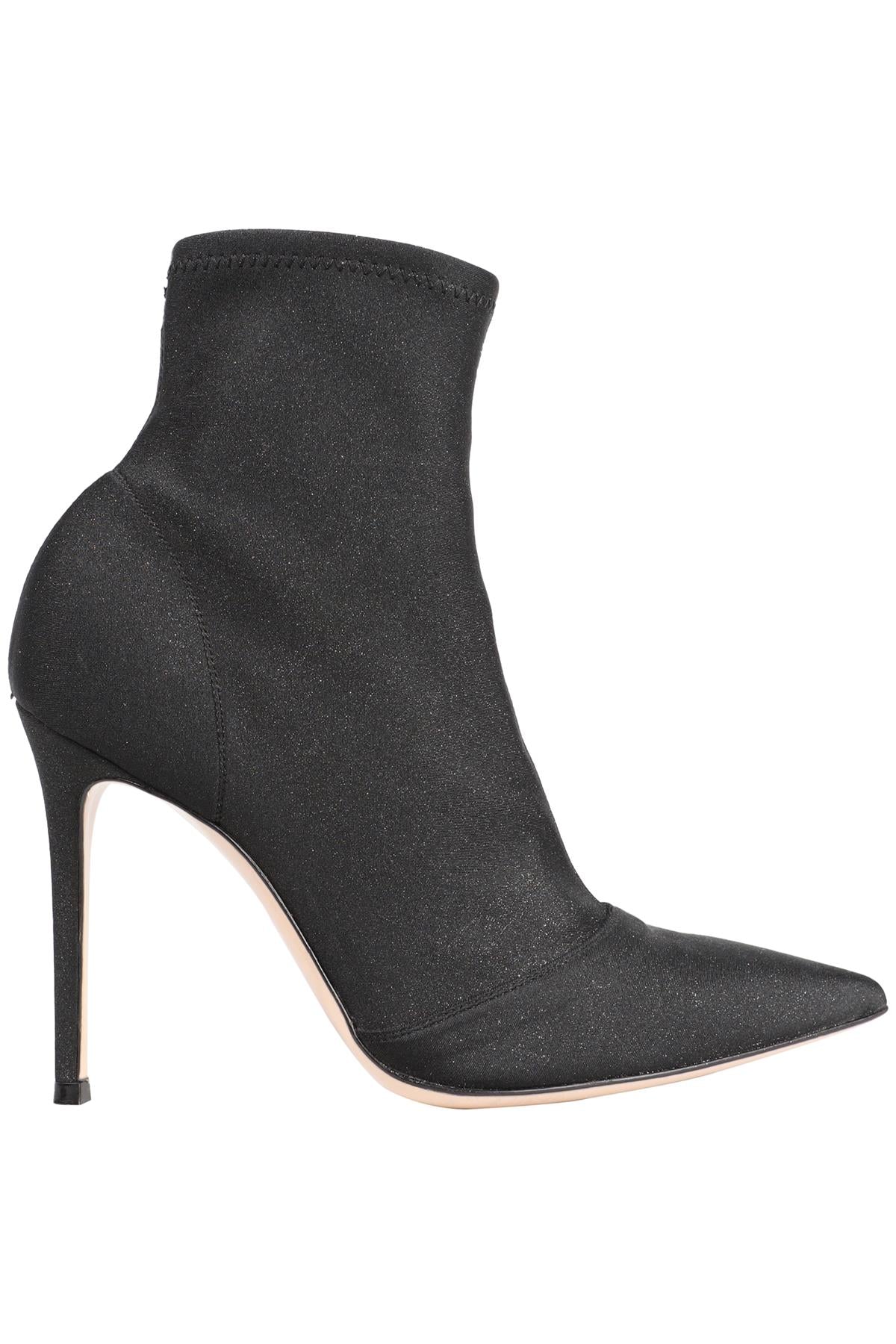 GIANVITO ROSSI BLACK GLITTER ANKLE BOOTS EU 38.5 EU 5.5C