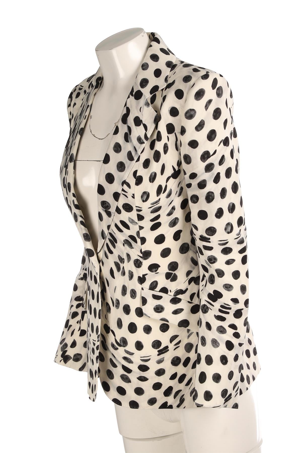 BRANDON MAXWELL IVORY SILK BLAZER US 2 UK 6