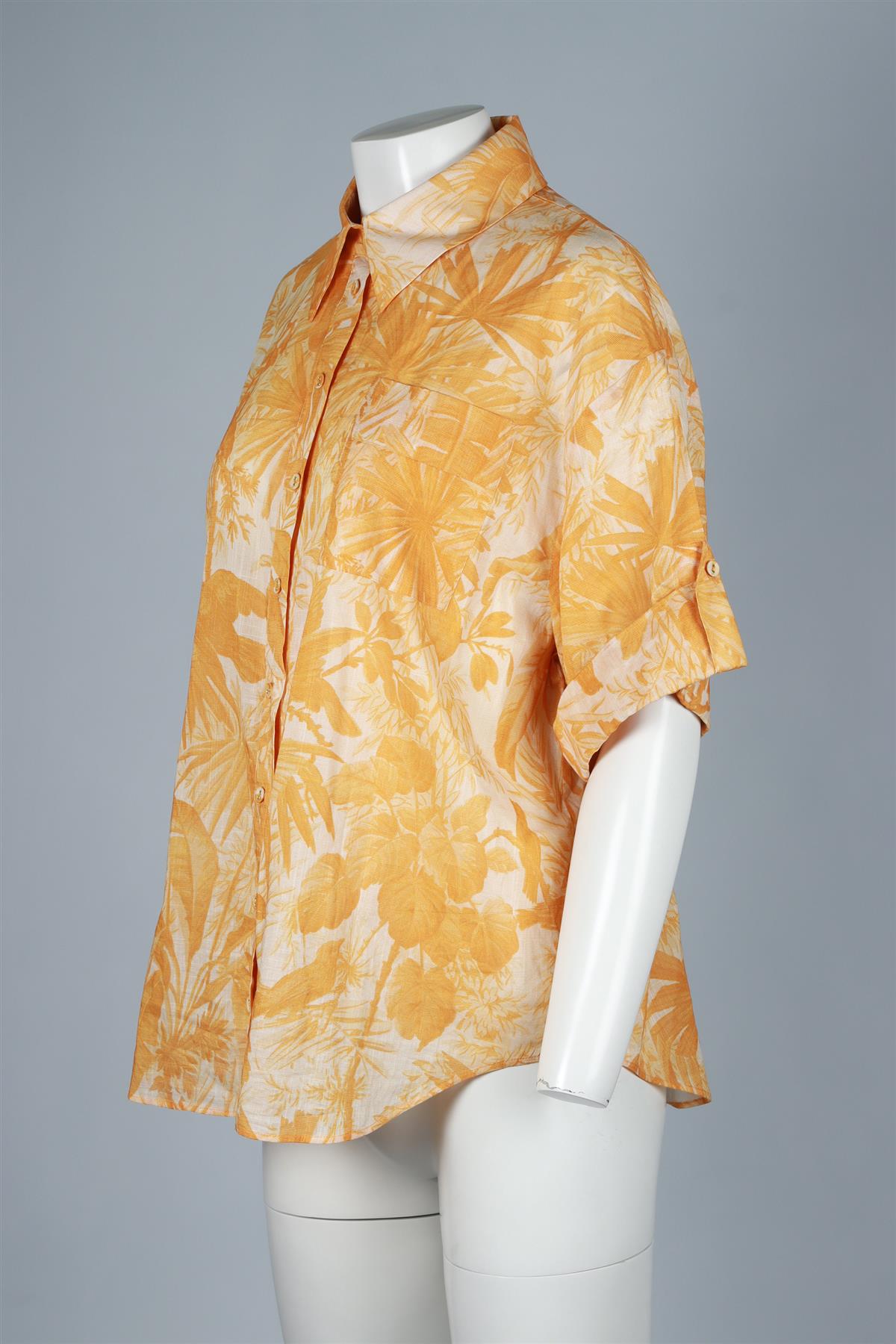 ZIMMERMANN ORANGE COTTON SHIRT UK 14