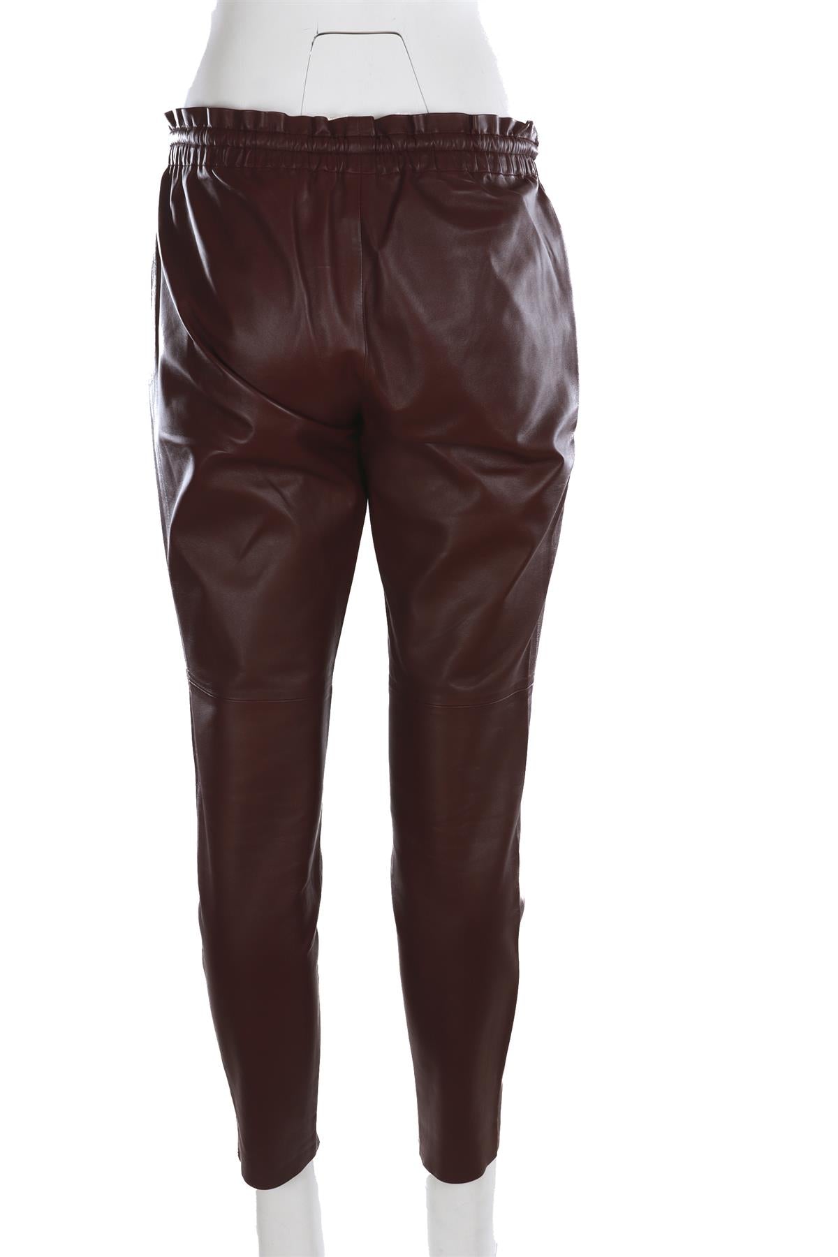 GUCCI BURGUNDY LEATHER TAPERED PANTS IT 40 UK 8