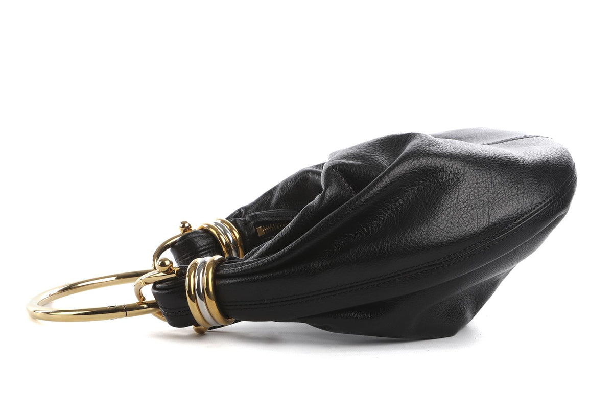 CHLOÉ BLACK BRACELET LEATHER SHOULDER BAG
