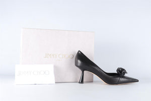 JIMMY CHOO BLACK LEATHER PUMPS EU 40 UK 7 US 10