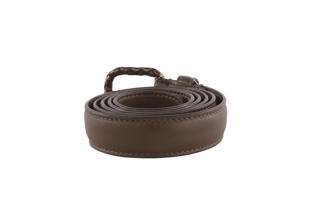 BOTTEGA VENETA BROWN LEATHER WAIST BELT 75CM