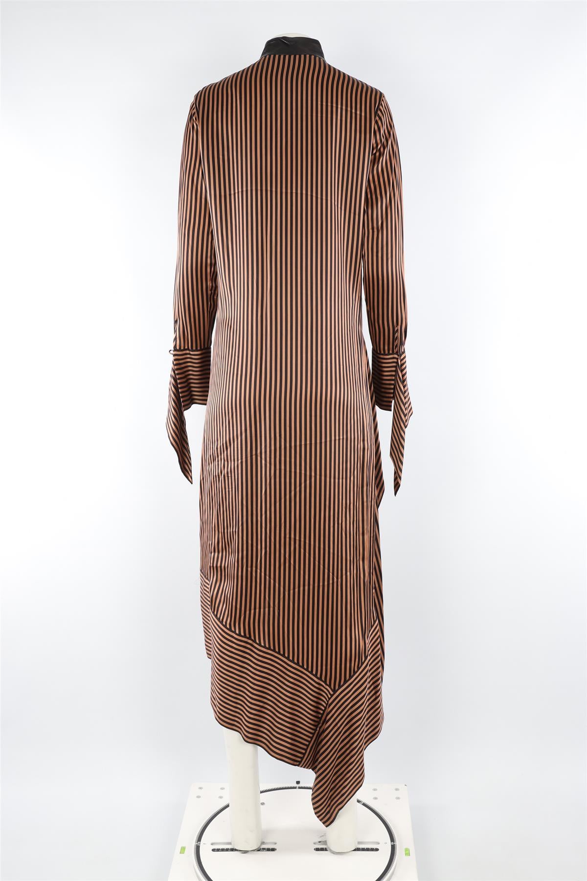 PETAR PETROV BROWN SILK MAXI DRESS FR 36 UK 8