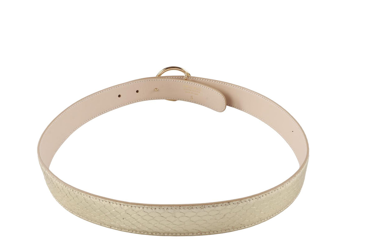 EMILIO PUCCI GOLD LEATHER WAIST BELT SMALL