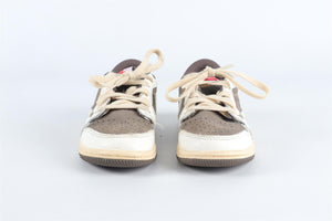 NIKE + TRAVIS SCOTT BROWN KIDS AIR JORDAN 1 REVERSE MOCHA SNEAKERS EU 27 UK 9.5 US 10