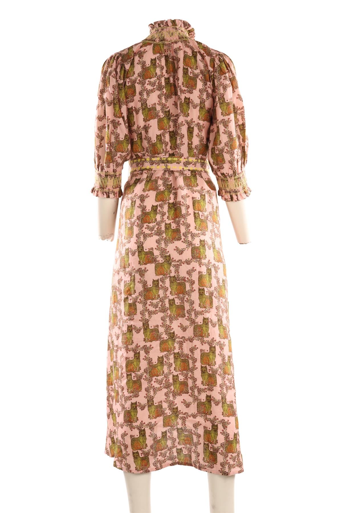 MUZUNGU SISTERS PINK LINEN MAXI DRESS SMALL