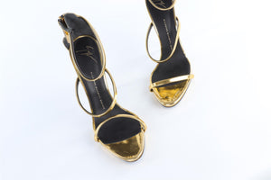 GIUSEPPE ZANOTTI GOLD LEATHER SANDALS