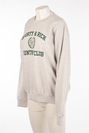 SPORTY & RICH GREY COTTON SWEATSHIRT MEDIUM