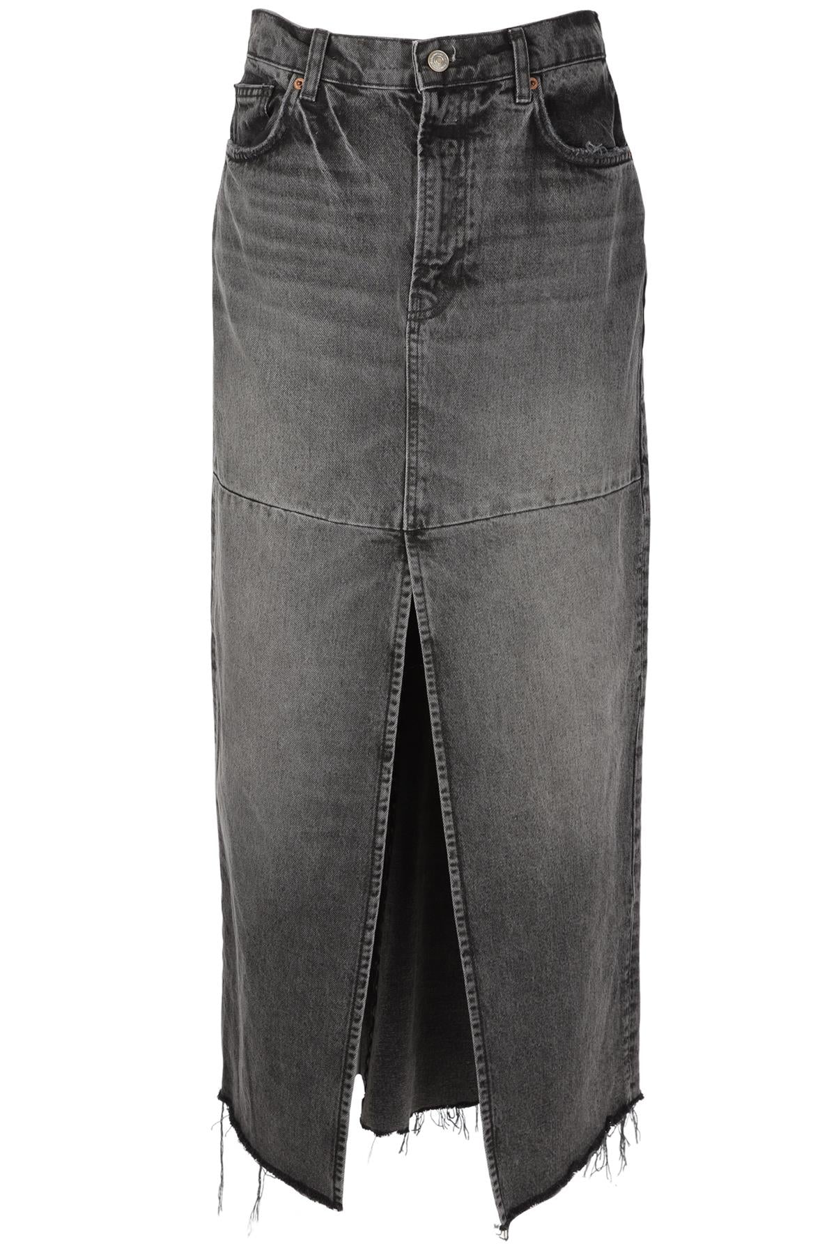 REFORMATION GREY DENIM MAXI SKIRT W29 UK 10-12