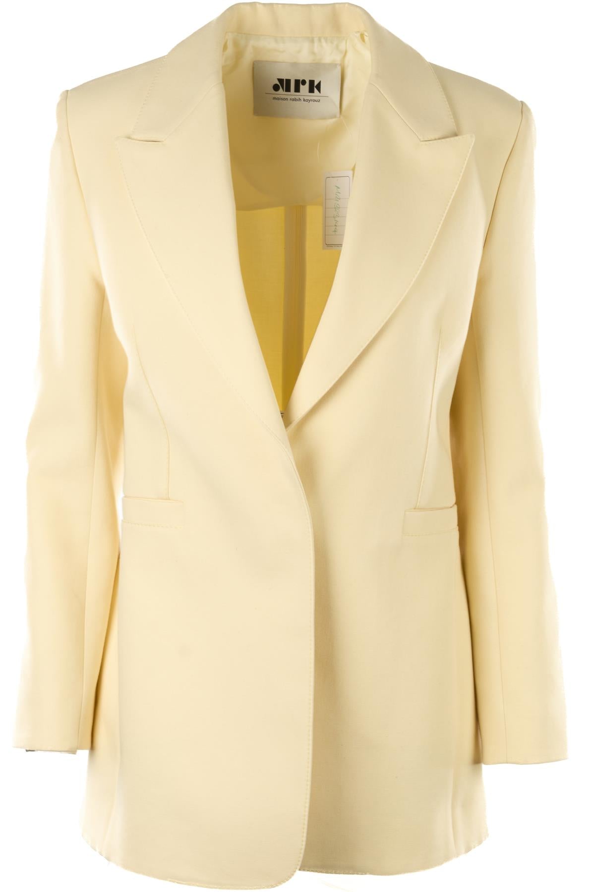 MAISON RABIH KAYROUZ CREAM COTTON BLAZER IT 38 UK 6