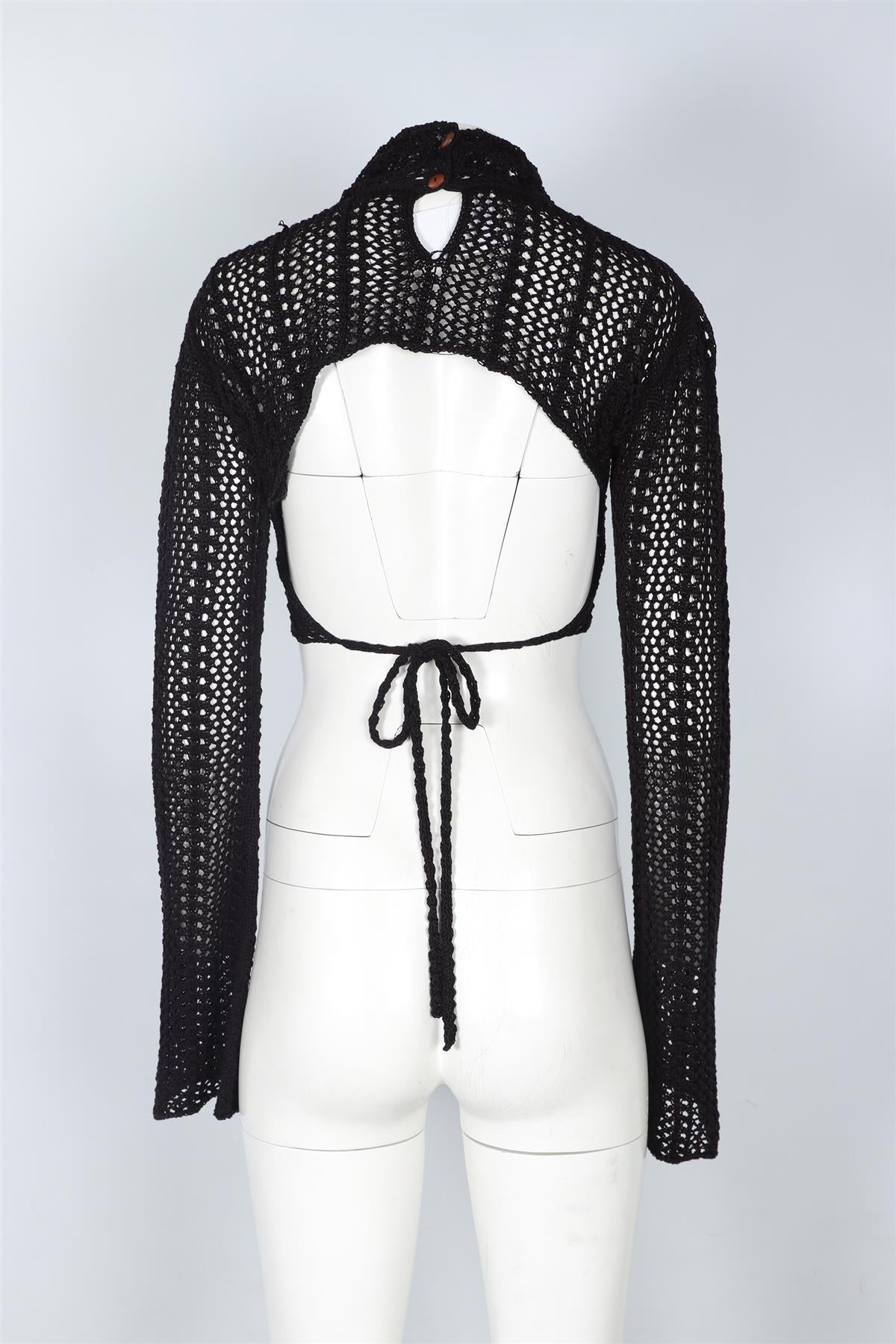 SAVANNAH MORROW BLACK CROCHET TOP SMALL