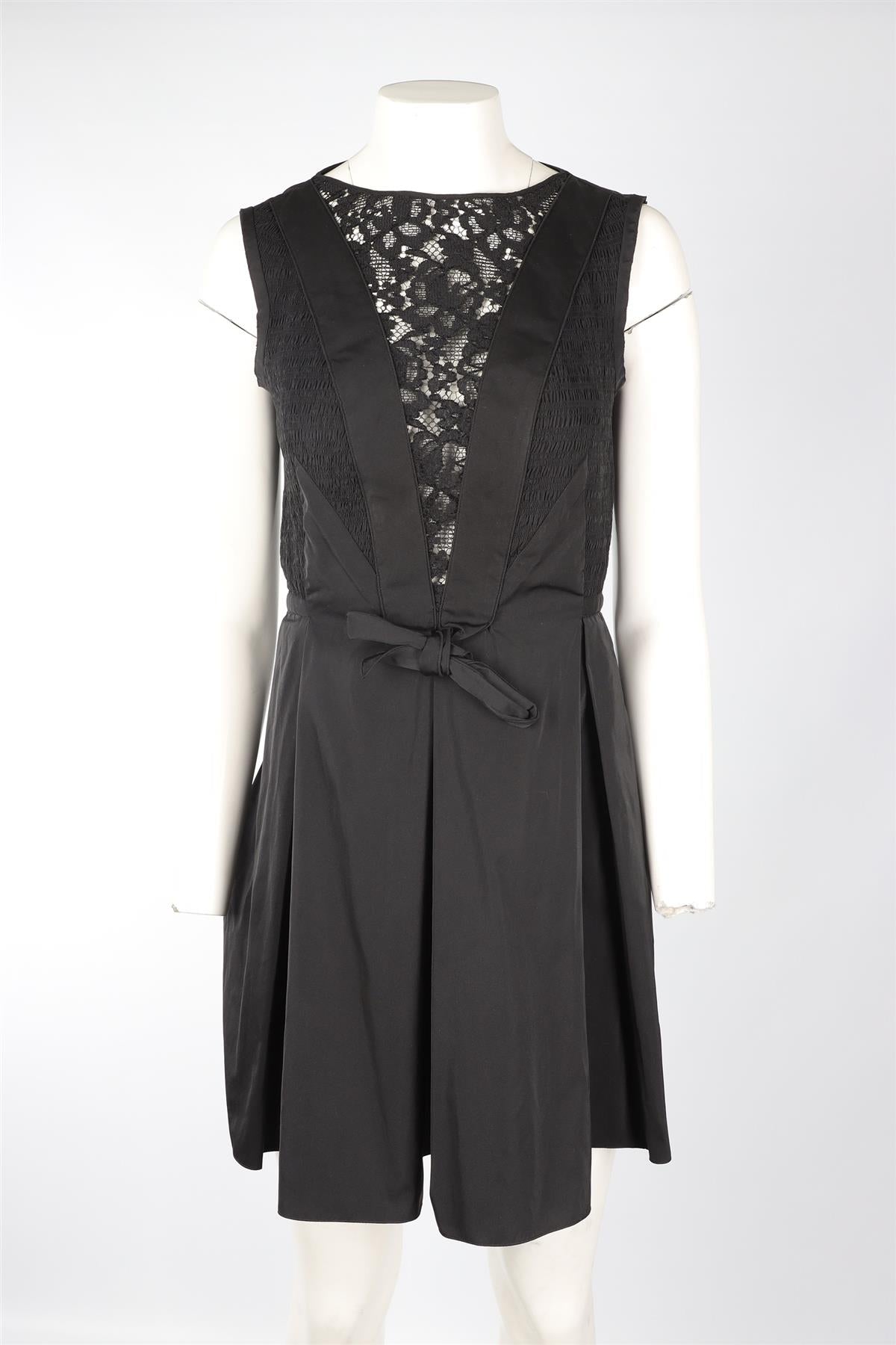NINA RICCI BLACK SHELL MINI DRESS IT 38 UK 6