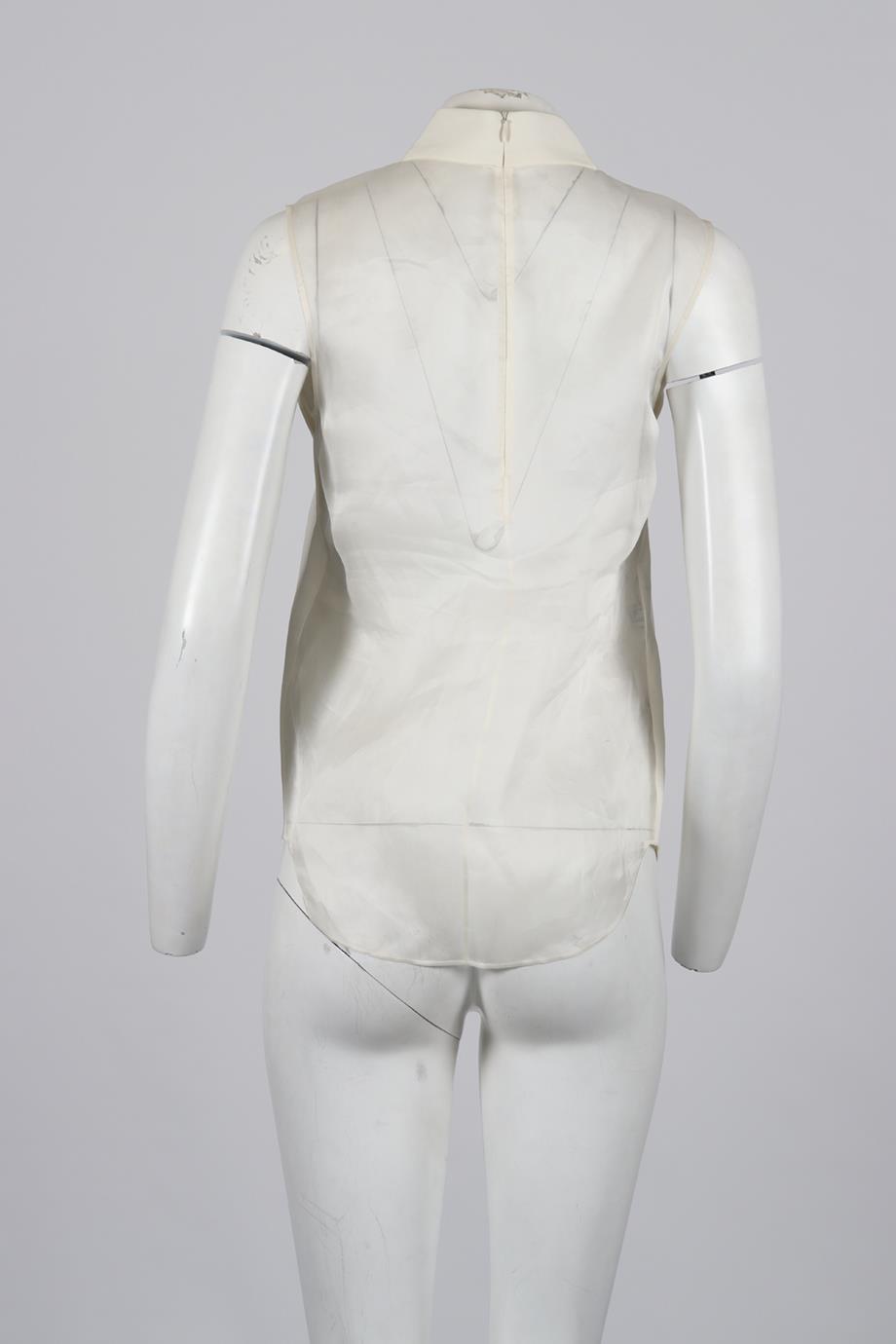 CEDRIC CHARLIER COTTON AND SILK BLEND BLOUSE IT 40 UK 8