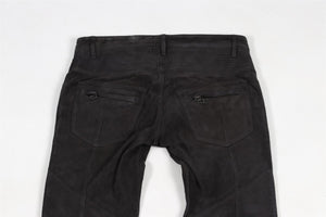 BALMAIN BLACK SUEDE FLARED PANTS FR 38 UK 10